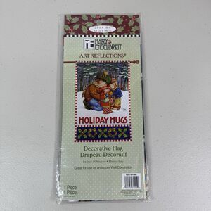 Mary Engelbreit Art Reflections Holiday Hugs Christmas Flag 25x38 Home Garden